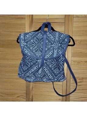 Crown Vintage Blue Boho Backpack Purse DSW Tribal Print Convertible Crossbody